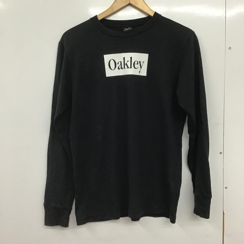 オークリー OAKLEY カットソー 長袖 長袖カットソー プリントカットソー クルーネック S ロゴ、文字 黒 / ブラック / black メンズ USED 古着 中古 10161507