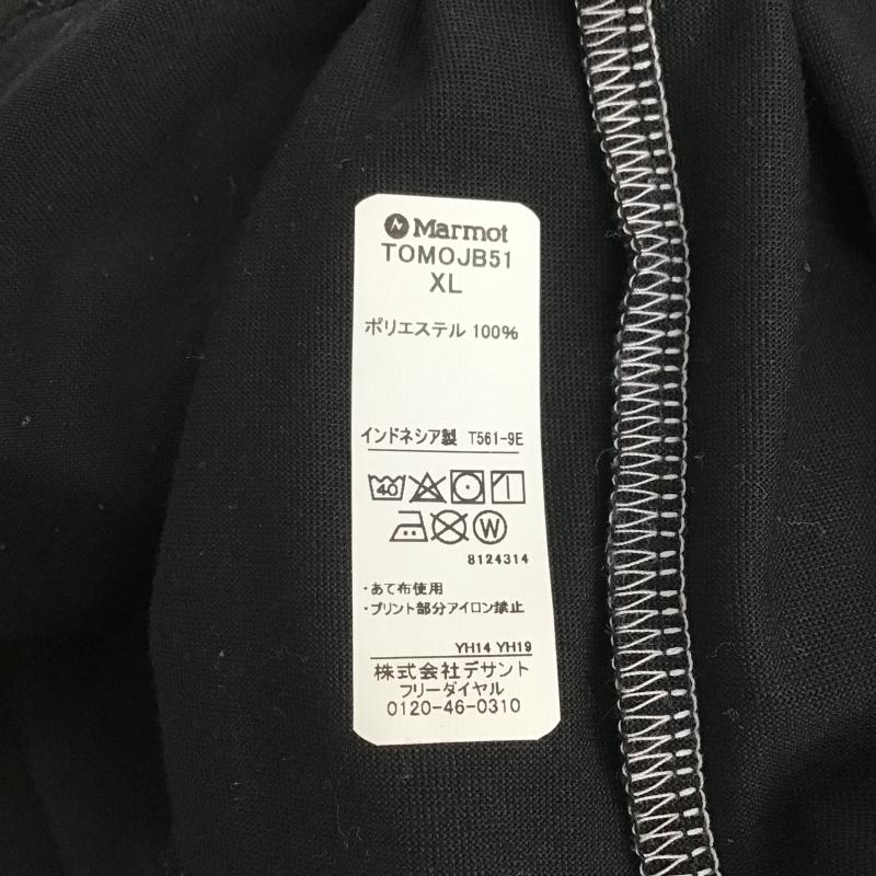 マーモット Marmot カットソー 長袖 長袖カットソー プリントカットソー クルーネック XL ロゴ、文字 黒 / ブラック / black メンズ USED 古着 中古 10161509