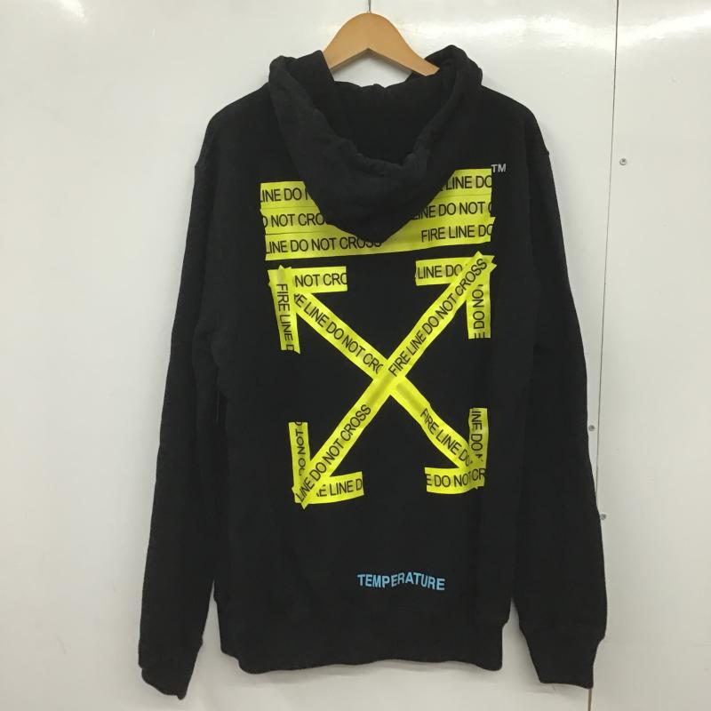 オフホワイト Off-White パーカー 長袖 長袖パーカー プルオーバーパーカー スウェット M ロゴ、文字 黒 / ブラック / black メンズ USED 古着 中古 10161510