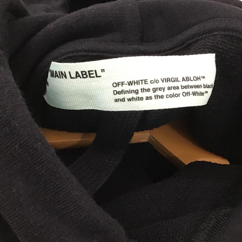 オフホワイト Off-White パーカー 長袖 長袖パーカー プルオーバーパーカー スウェット M ロゴ、文字 黒 / ブラック / black メンズ USED 古着 中古 10161510