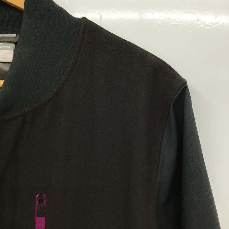 ナイキ NIKE ジャケット、上着 ジャンパー、ブルゾン ジップアップジャケット アウター ノーカラージャケット L 無地 黒 / ブラック / black X 茶 / ブラウン / brown メンズ USED 古着 中古 10161512