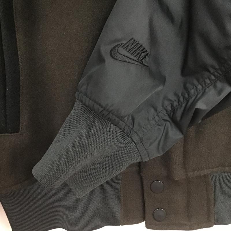 ナイキ NIKE ジャケット、上着 ジャンパー、ブルゾン ジップアップジャケット アウター ノーカラージャケット L 無地 黒 / ブラック / black X 茶 / ブラウン / brown メンズ USED 古着 中古 10161512