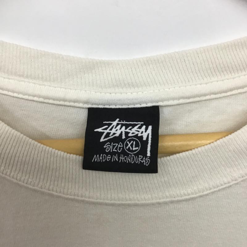 ステューシー STUSSY Tシャツ 半袖 半袖カットソー プリントTシャツ クルーネックカットソー XL プリント アイボリー / アイボリー / メンズ USED 古着 中古 10161513