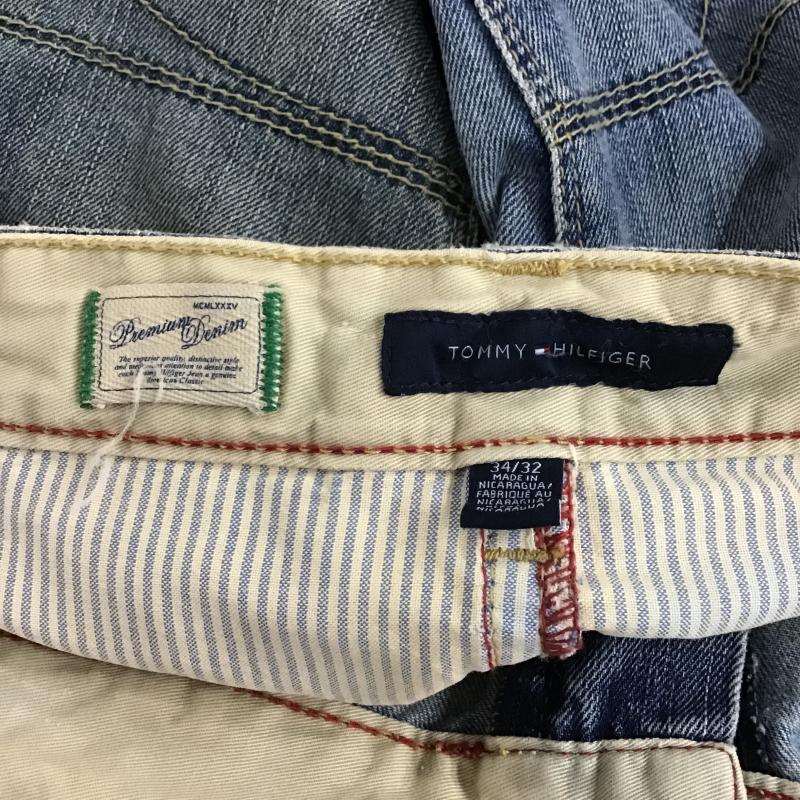 トミーヒルフィガー TOMMY HILFIGER パンツ デニム、ジーンズ デニムパンツ ワイドパンツ カジュアルパンツ 34インチ 無地 インディゴ / インディゴ / Indigo メンズ USED 古着 中古 10161516