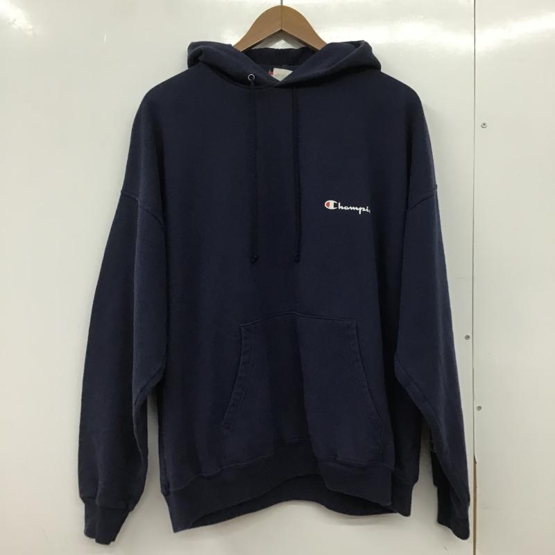 チャンピオン Champion パーカー 長袖 長袖パーカー プルオーバーパーカー スウェット XL ロゴ、文字 紺 / ネイビー / navy メンズ USED 古着 中古 10161518