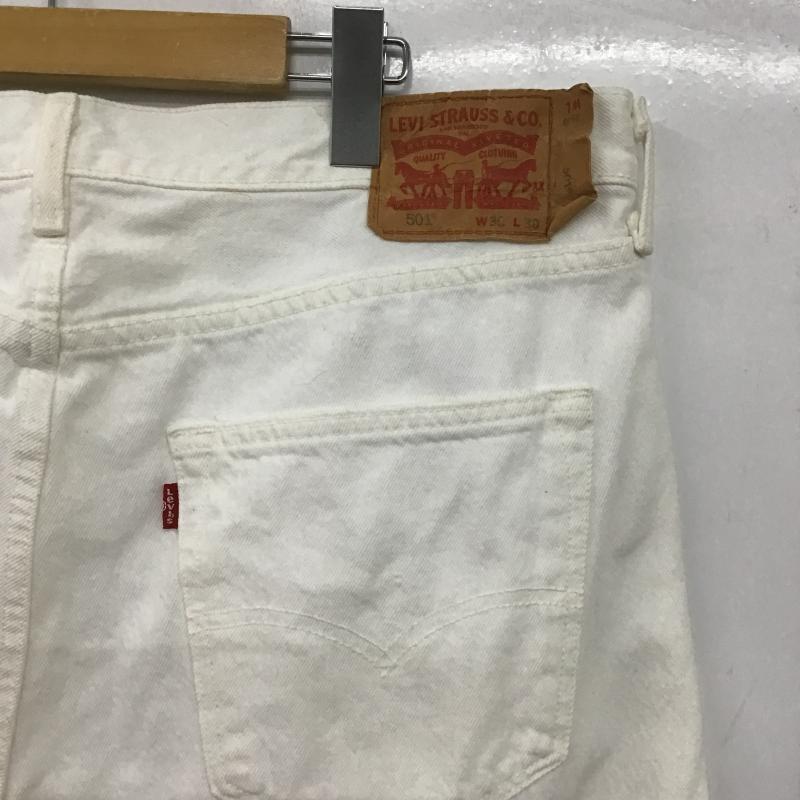 リーバイストラウスアンドコー Levi Strauss & co. パンツ デニム、ジーンズ デニムパンツ ワイドパンツ カジュアルパンツ 30インチ 無地 白 / ホワイト / white メンズ USED 古着 中古 10161522