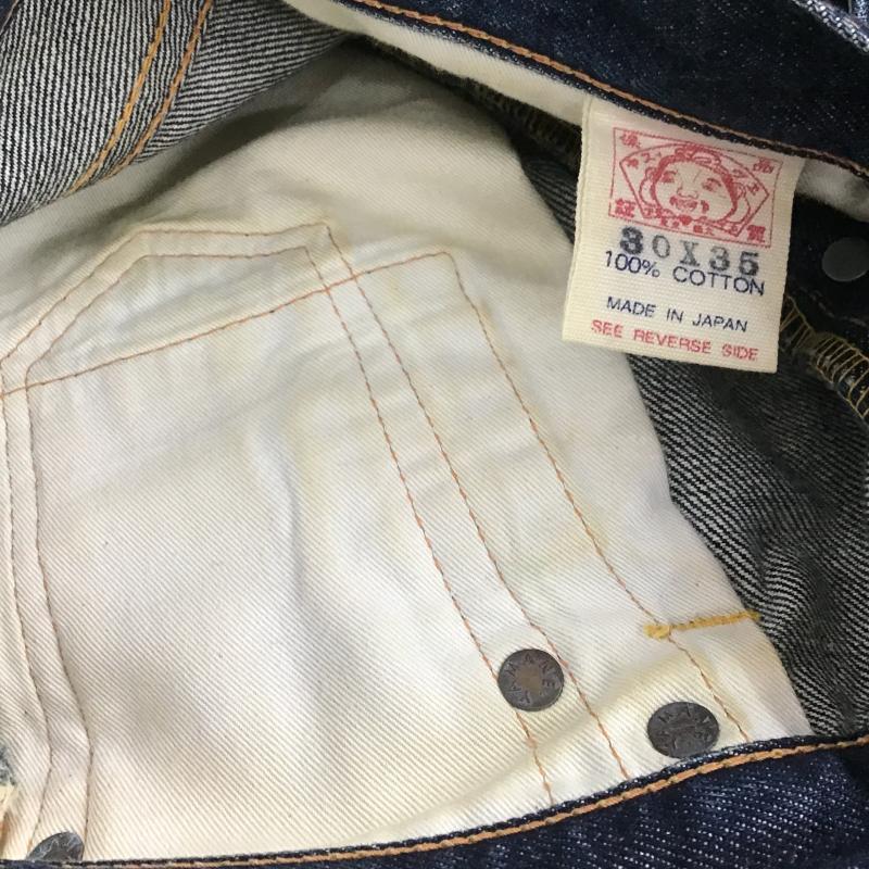 エヴィス EVISU パンツ デニム、ジーンズ デニムパンツ ワイドパンツ カジュアルパンツ 30インチ プリント インディゴ / インディゴ / Indigo メンズ USED 古着 中古 10161524