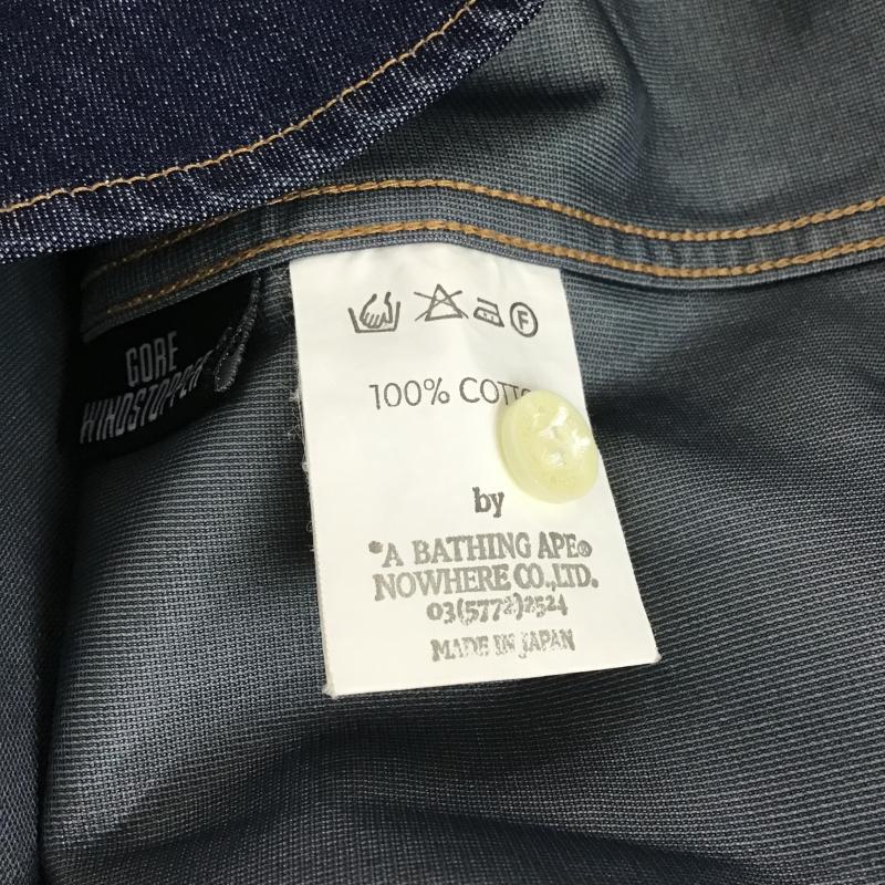 アベイシングエイプ A BATHING APE シャツ、ブラウス 半袖 半袖シャツ デニムシャツ カジュアルシャツ L ロゴ、文字 インディゴ / インディゴ / Indigo メンズ USED 古着 中古 10161525