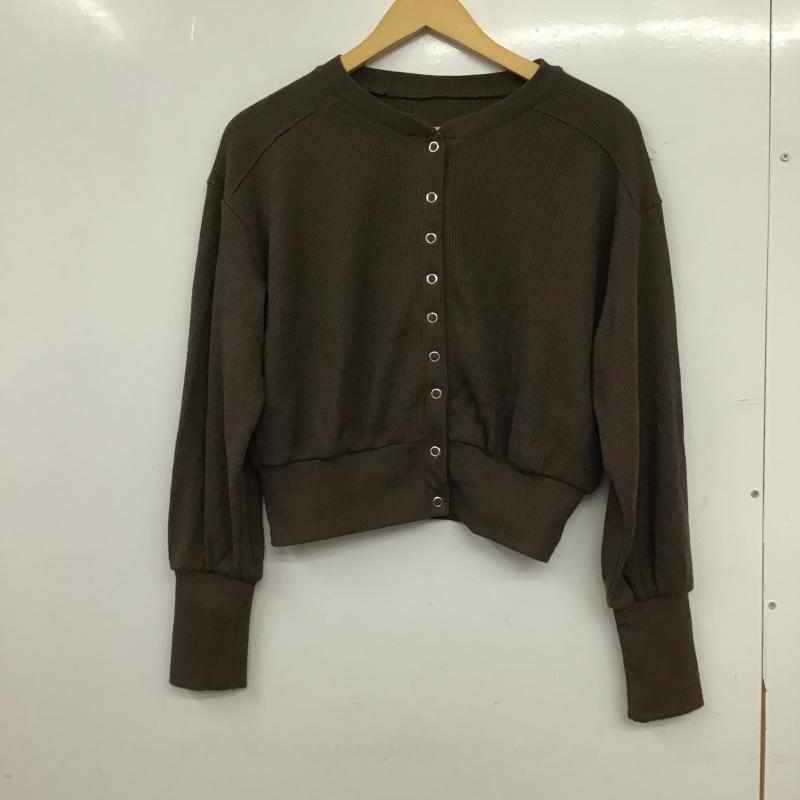 ディスコート Discoat カーディガン 長袖 M 無地 茶 / ブラウン / brown レディース USED 古着 中古 10161533