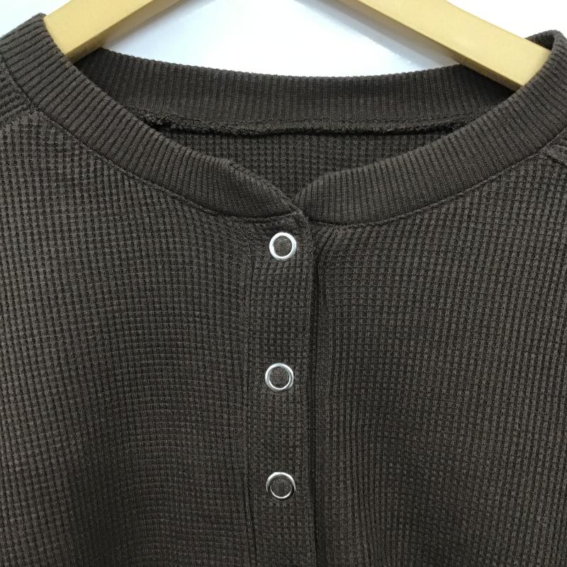 ディスコート Discoat カーディガン 長袖 M 無地 茶 / ブラウン / brown レディース USED 古着 中古 10161533