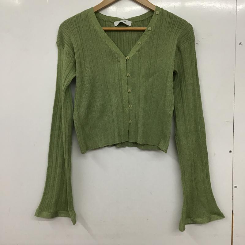 レイカズン Ray Cassin カーディガン 長袖 タグ付 FREE 無地 緑 / グリーン / green レディース USED 古着 中古 10161544