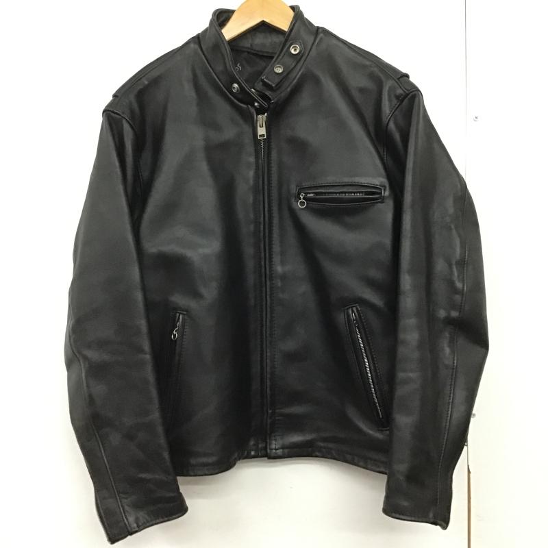 ショット schott ジャケット、上着 ジャンパー、ブルゾン レザージャケット ジップアップジャケット アウター 40 無地 黒 / ブラック / black メンズ USED 古着 中古 10161552
