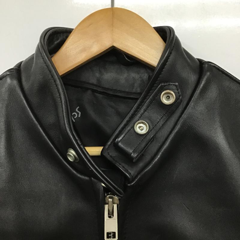 ショット schott ジャケット、上着 ジャンパー、ブルゾン レザージャケット ジップアップジャケット アウター 40 無地 黒 / ブラック / black メンズ USED 古着 中古 10161552