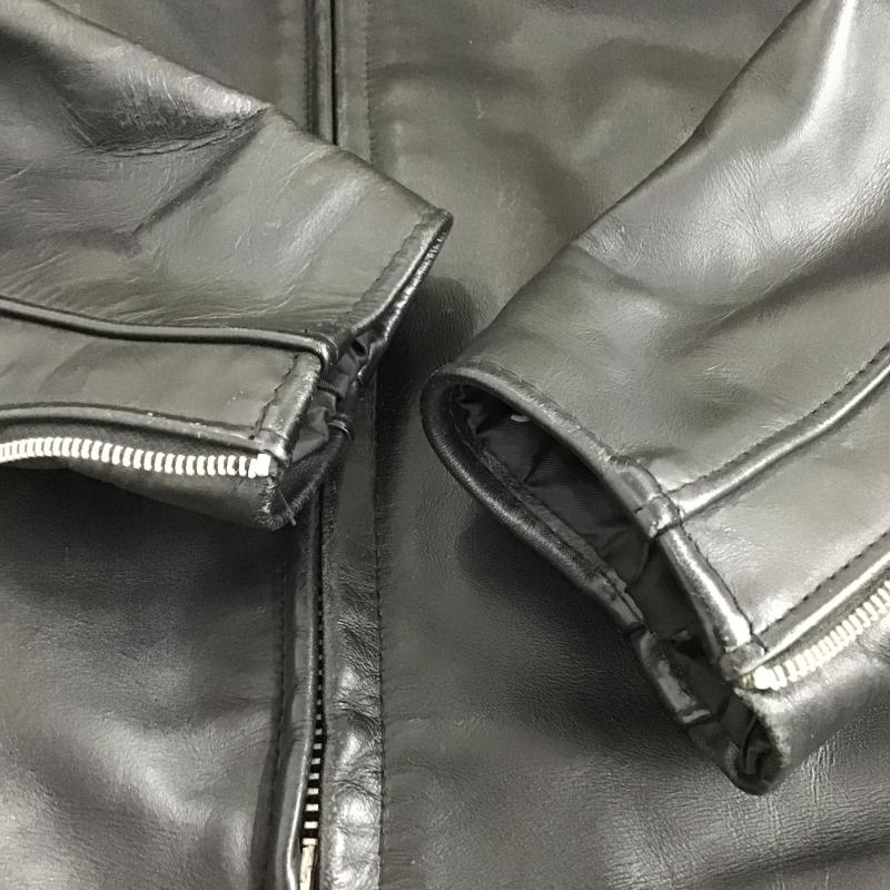 ショット schott ジャケット、上着 ジャンパー、ブルゾン レザージャケット ジップアップジャケット アウター 40 無地 黒 / ブラック / black メンズ USED 古着 中古 10161552