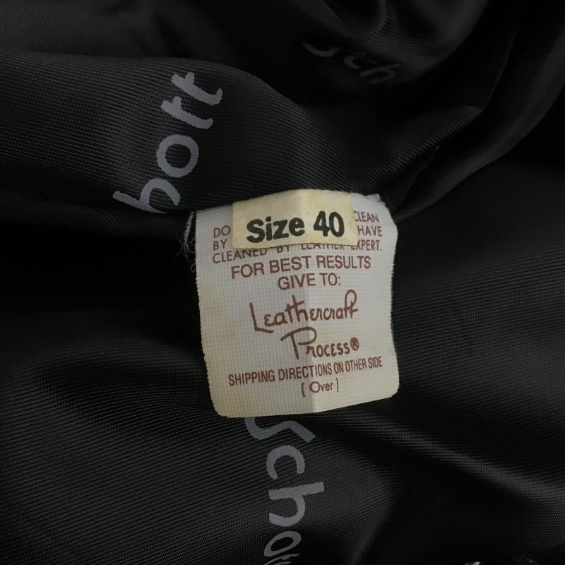 ショット schott ジャケット、上着 ジャンパー、ブルゾン レザージャケット ジップアップジャケット アウター 40 無地 黒 / ブラック / black メンズ USED 古着 中古 10161552
