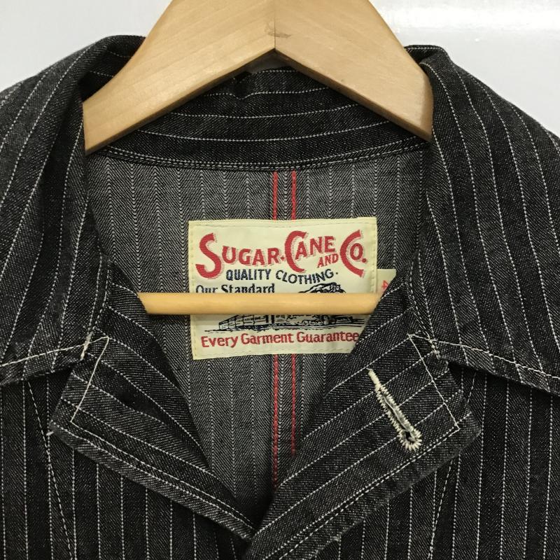 シュガーケーン SUGAR CANE ジャケット、上着 ジャンパー、ブルゾン デニムジャケット Gジャン アウター カジュアルジャケット 40 ストライプ ダークグレー / ダークグレー / メンズ USED 古着 中古 10161554