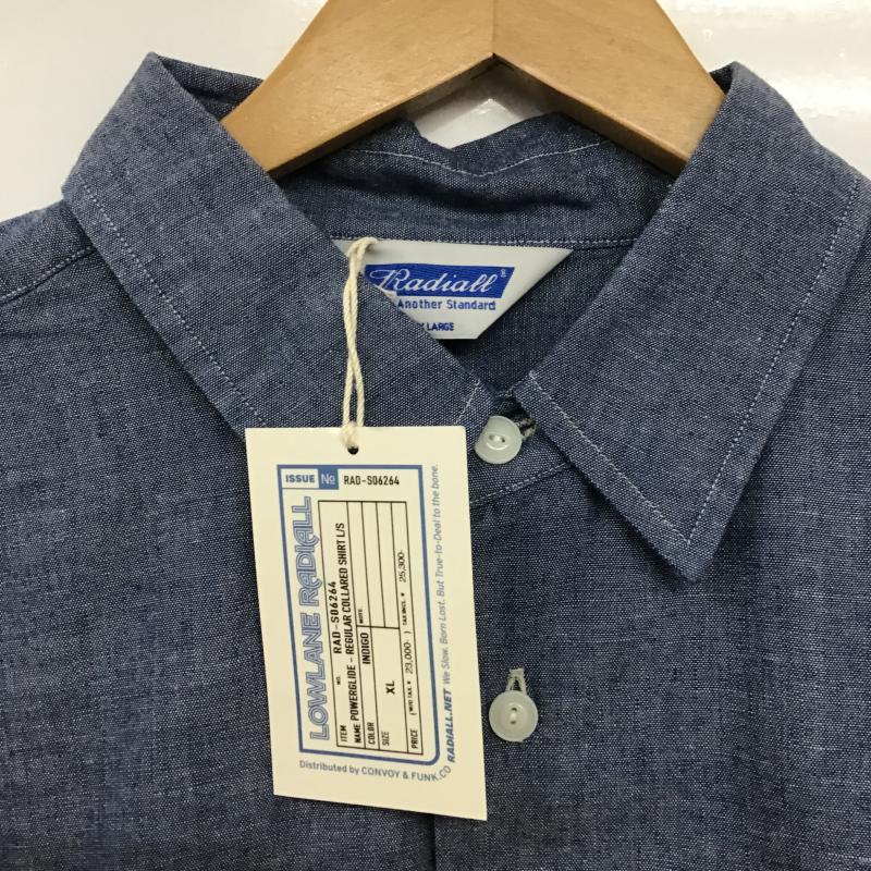 ラディアル RADIALL シャツ、ブラウス 長袖 長袖シャツ デニムシャツ XL ロゴ、文字 インディゴ / インディゴ / Indigo メンズ USED 古着 中古 10161556