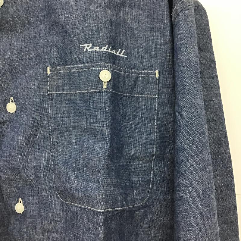 ラディアル RADIALL シャツ、ブラウス 長袖 長袖シャツ デニムシャツ XL ロゴ、文字 インディゴ / インディゴ / Indigo メンズ USED 古着 中古 10161556