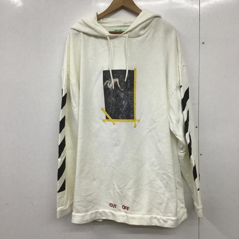 オフホワイト Off-White パーカー 長袖 長袖パーカー プルオーバーパーカー スウェット L ロゴ、文字 白 / ホワイト / white メンズ USED 古着 中古 10161558