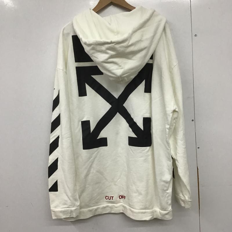 オフホワイト Off-White パーカー 長袖 長袖パーカー プルオーバーパーカー スウェット L ロゴ、文字 白 / ホワイト / white メンズ USED 古着 中古 10161558