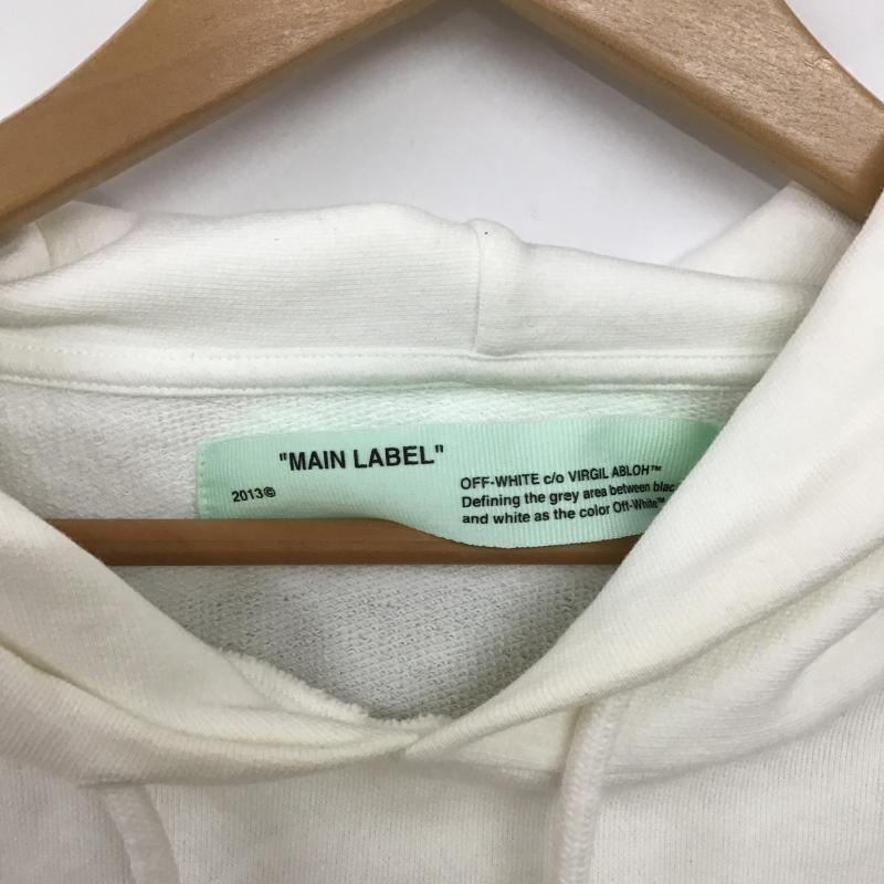 オフホワイト Off-White パーカー 長袖 長袖パーカー プルオーバーパーカー スウェット L ロゴ、文字 白 / ホワイト / white メンズ USED 古着 中古 10161558