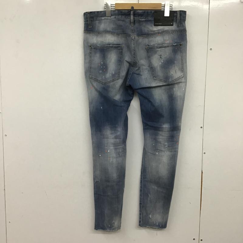 ディースクエアード2 DSQUARED2 パンツ デニム、ジーンズ デニムパンツ スリムパンツ カジュアルパンツ ストレッチパンツ 50インチ ダメージ加工 インディゴ / インディゴ / Indigo メンズ USED 古着 中古 10161564