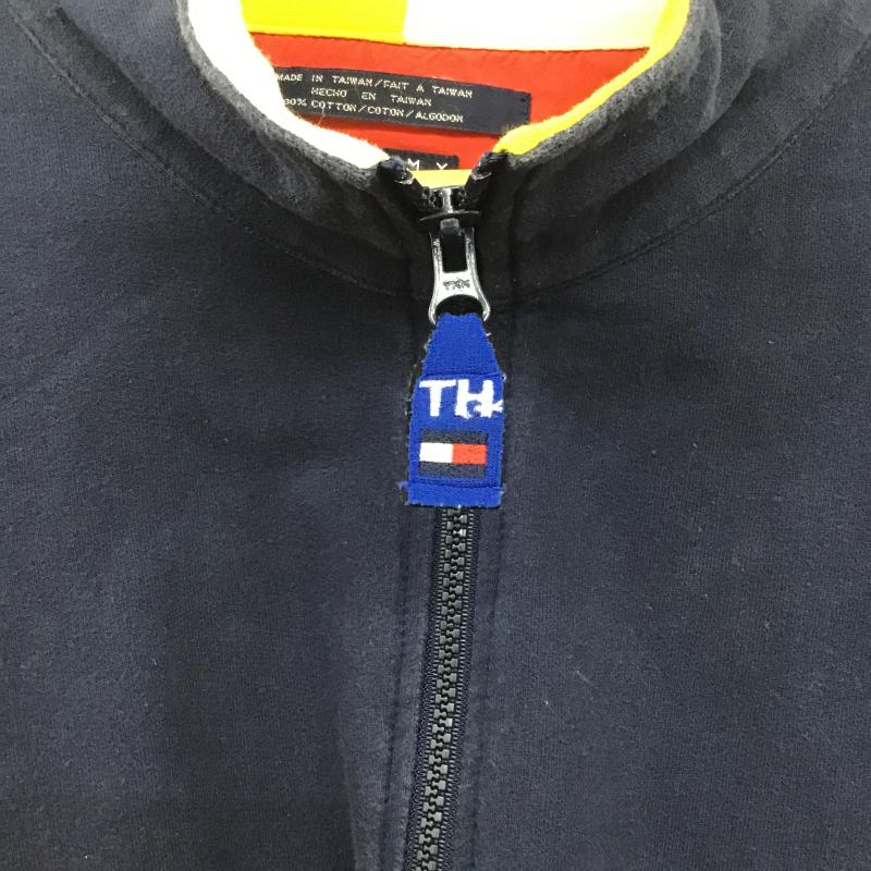 トミーヒルフィガー TOMMY HILFIGER トレーナー 長袖 長袖トレーナー スウェット ジップアップネック プルオーバー L ロゴ、文字 紺 / ネイビー / navy メンズ USED 古着 中古 10161567