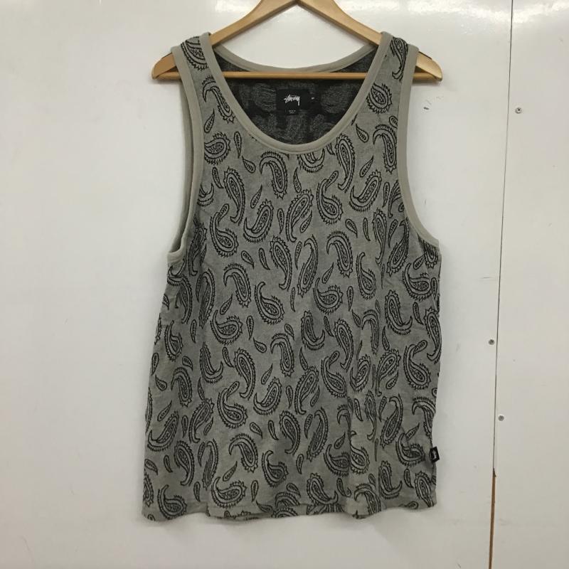 ステューシー STUSSY タンクトップ タンクトップ タンクトップ ノースリーブカットソー クルーネック M プリント 灰 / グレー / gray メンズ USED 古着 中古 10161568