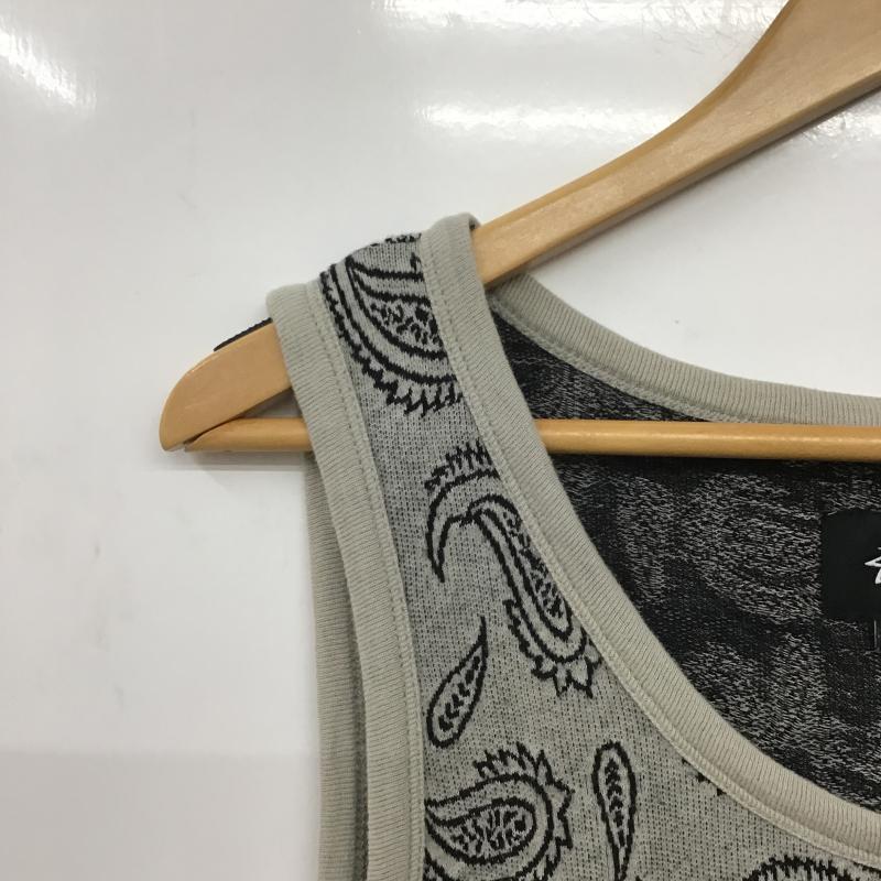 ステューシー STUSSY タンクトップ タンクトップ タンクトップ ノースリーブカットソー クルーネック M プリント 灰 / グレー / gray メンズ USED 古着 中古 10161568