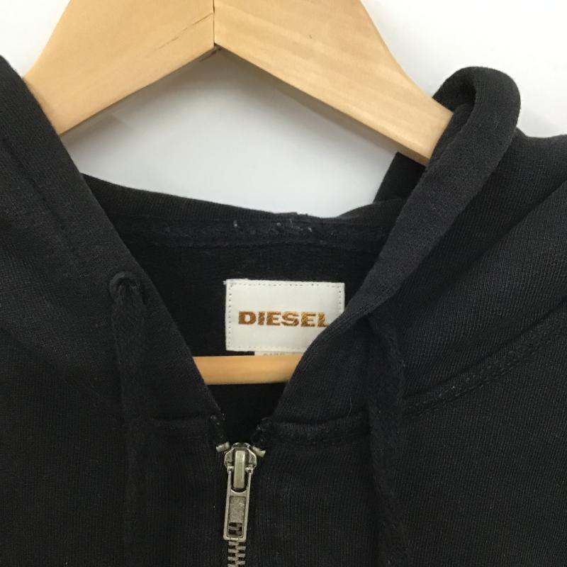 ディーゼル DIESEL パーカー 長袖 ジップアップパーカー 長袖パーカー カジュアルジャケット L ロゴ、文字 黒 / ブラック / black メンズ USED 古着 中古 10161571