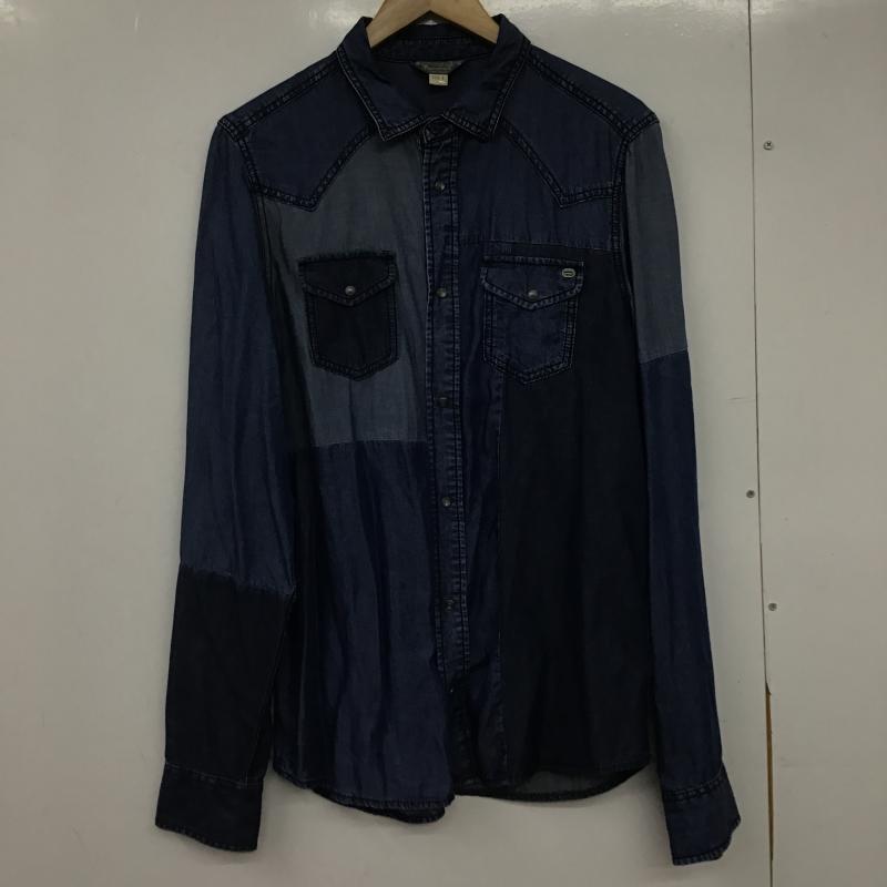 ディーゼル DIESEL シャツ、ブラウス 長袖 デニムシャツ 長袖シャツ L 無地 インディゴ / インディゴ / Indigo メンズ USED 古着 中古 10161572