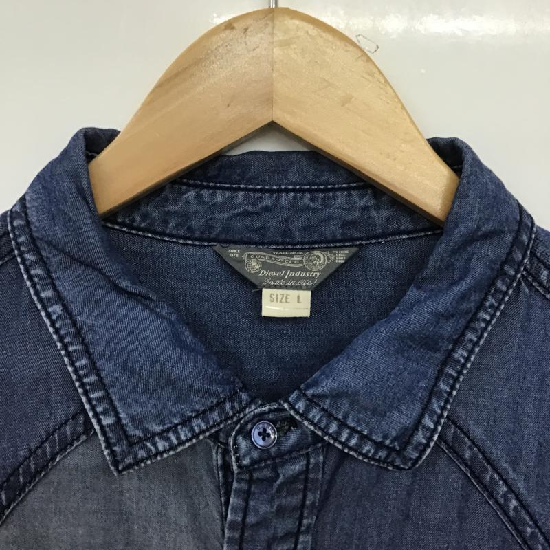 ディーゼル DIESEL シャツ、ブラウス 長袖 デニムシャツ 長袖シャツ L 無地 インディゴ / インディゴ / Indigo メンズ USED 古着 中古 10161572