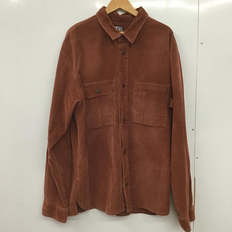 ディーゼル DIESEL シャツ、ブラウス 長袖 長袖シャツ コーデュロイシャツ カジュアルシャツ XL 無地 茶 / ブラウン / brown メンズ USED 古着 中古 10161573