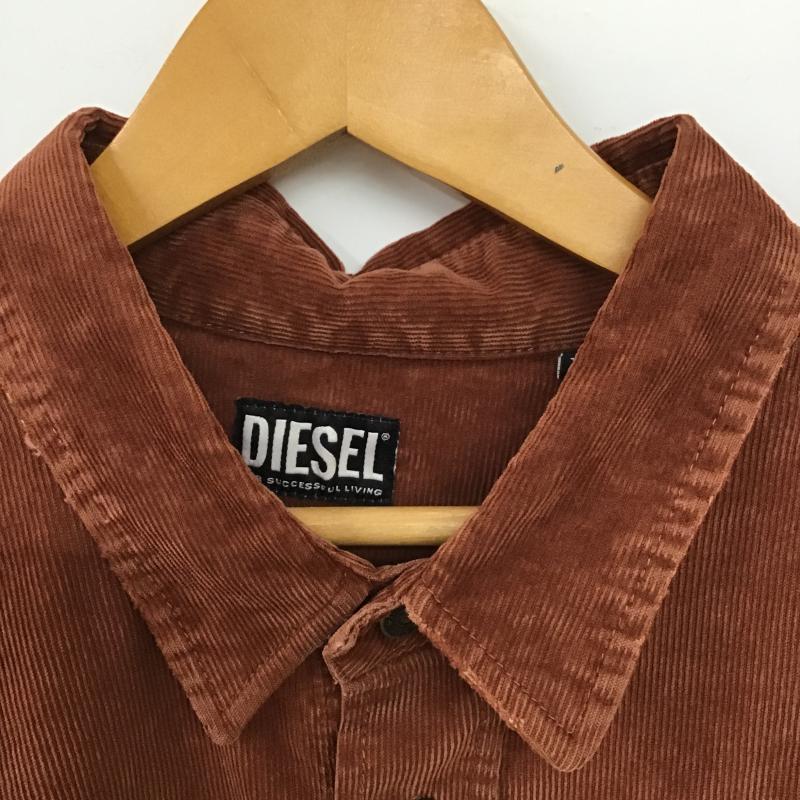 ディーゼル DIESEL シャツ、ブラウス 長袖 長袖シャツ コーデュロイシャツ カジュアルシャツ XL 無地 茶 / ブラウン / brown メンズ USED 古着 中古 10161573