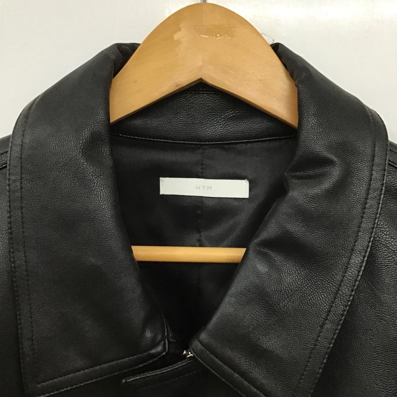 ウィム バイ リドム WYM LIDNM ジャケット、上着 ジャンパー、ブルゾン フェイクレザージャケット ジップアップジャケット L 無地 黒 / ブラック / black メンズ USED 古着 中古 10161576