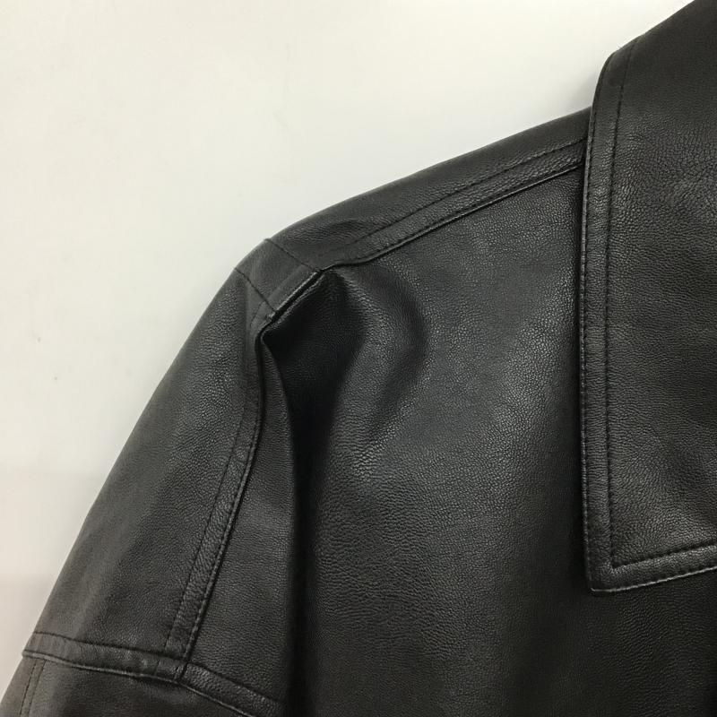 ウィム バイ リドム WYM LIDNM ジャケット、上着 ジャンパー、ブルゾン フェイクレザージャケット ジップアップジャケット L 無地 黒 / ブラック / black メンズ USED 古着 中古 10161576