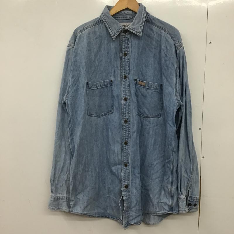 カーハート Carhartt シャツ、ブラウス 長袖 長袖シャツ デニムシャツ L 無地 インディゴ / インディゴ / Indigo メンズ USED 古着 中古 10161577