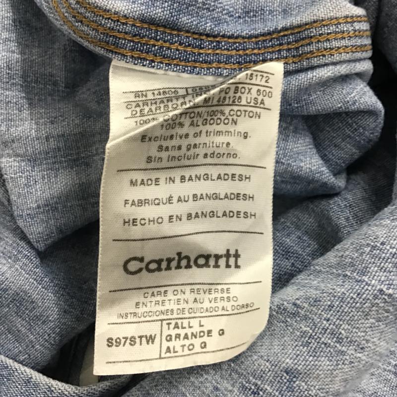 カーハート Carhartt シャツ、ブラウス 長袖 長袖シャツ デニムシャツ L 無地 インディゴ / インディゴ / Indigo メンズ USED 古着 中古 10161577