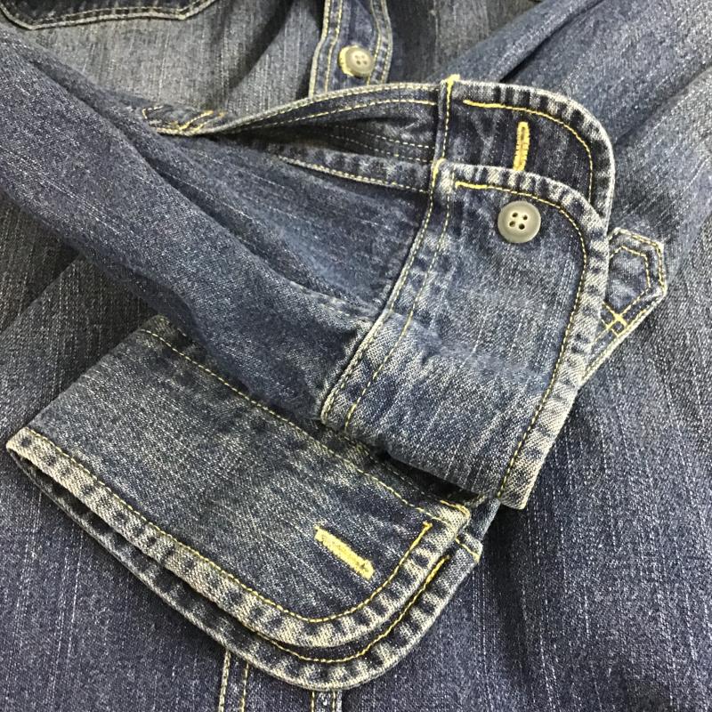 リーバイス Levi s シャツ、ブラウス 長袖 長袖シャツ デニムシャツ 無地シャツ L 無地 インディゴ / インディゴ / Indigo メンズ USED 古着 中古 10161581