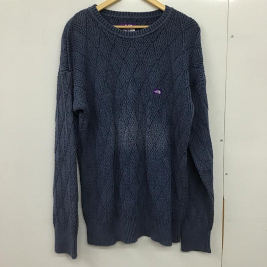 ザ ノースフェイス パープルレーベル THE NORTH FACE PURPLE LABEL ニット、セーター 長袖 nt6200n ニット セーター XL ロゴ、文字 青 / ブルー / blue メンズ USED 古着 中古 10161584