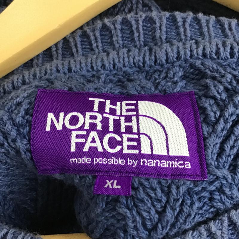 ザ ノースフェイス パープルレーベル THE NORTH FACE PURPLE LABEL ニット、セーター 長袖 nt6200n ニット セーター XL ロゴ、文字 青 / ブルー / blue メンズ USED 古着 中古 10161584