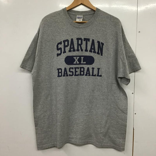 ギルダン GILDAN Tシャツ 半袖 半袖カットソー プリントTシャツ クルーネックカットソー XL ロゴ、文字 灰 / グレー / gray メンズ USED 古着 中古 10161588