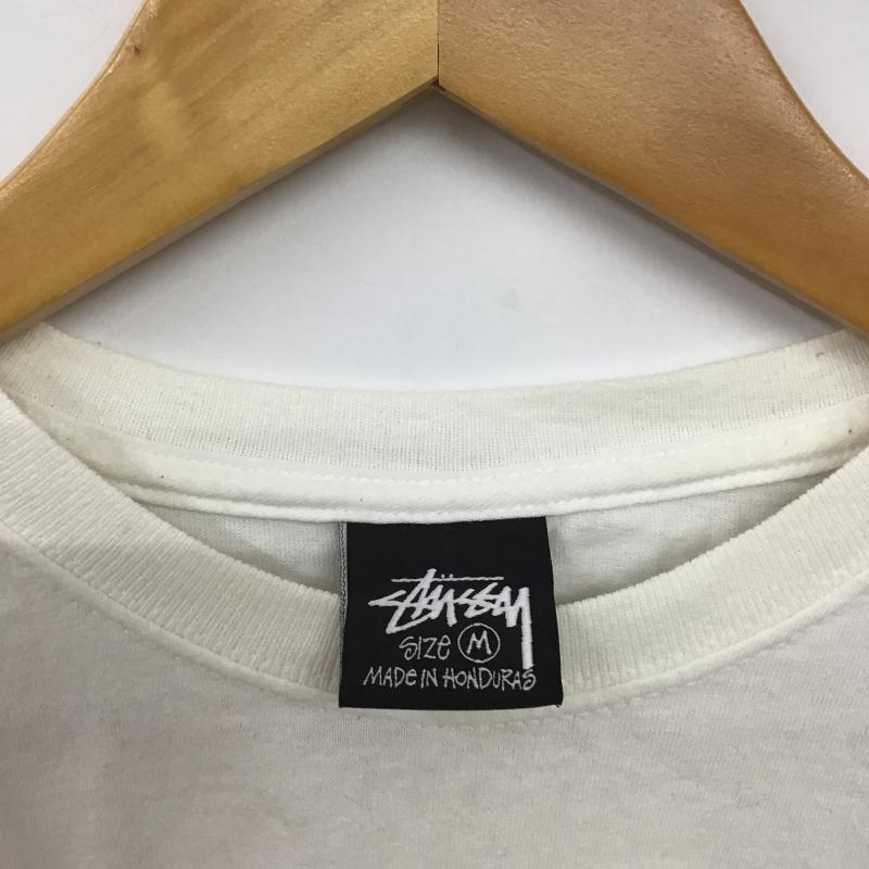 ステューシー STUSSY Tシャツ 半袖 半袖カットソー プリントTシャツ クルーネックカットソー M ロゴ、文字 白 / ホワイト / white メンズ USED 古着 中古 10161589