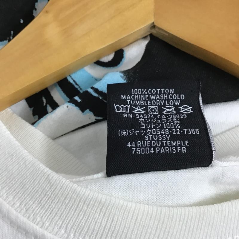 ステューシー STUSSY Tシャツ 半袖 半袖カットソー プリントTシャツ クルーネックカットソー M ロゴ、文字 白 / ホワイト / white メンズ USED 古着 中古 10161589