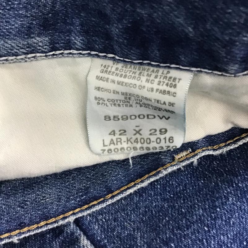 ラングラー Wrangler パンツ デニム、ジーンズ デニムパンツ ワイドパンツ カジュアルパンツ 42インチ 無地 インディゴ / インディゴ / Indigo メンズ USED 古着 中古 10161590