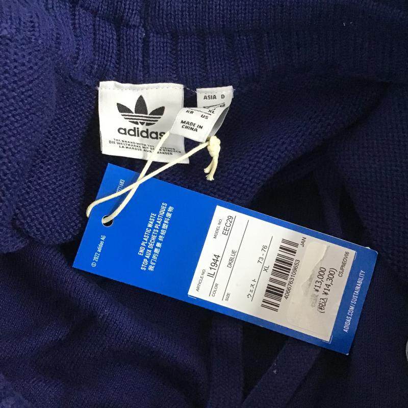 アディダス adidas パンツ ワークパンツ、ペインターパンツ ワークパンツ ワイドパンツ カジュアルパンツ ニットパンツ XL 無地 紺 / ネイビー / navy メンズ USED 古着 中古 10161593