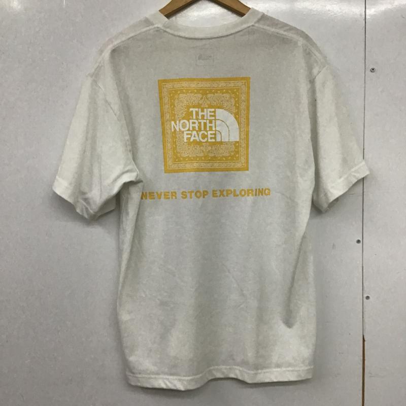 ザノースフェイス THE NORTH FACE Tシャツ 半袖 半袖カットソー プリントTシャツ クルーネックカットソー XL ロゴ、文字 白 / ホワイト / white メンズ USED 古着 中古 10161599