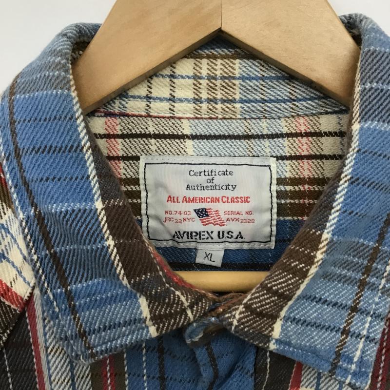 アヴィレックス AVIREX U.S.A. シャツ、ブラウス 長袖 カジュアルシャツ 長袖チェックシャツ XL チェック マルチカラー / マルチカラー / multicolor メンズ USED 古着 中古 10161604