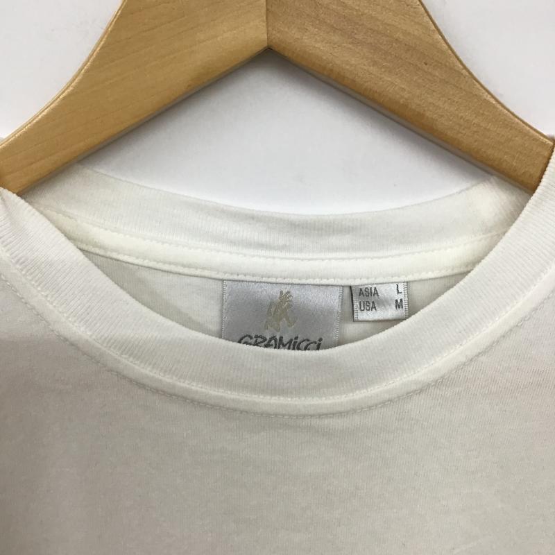 グラミチ GRAMICCI Tシャツ 半袖 半袖カットソー プリントTシャツ クルーネックカットソー L ロゴ、文字 白 / ホワイト / white メンズ USED 古着 中古 10161605
