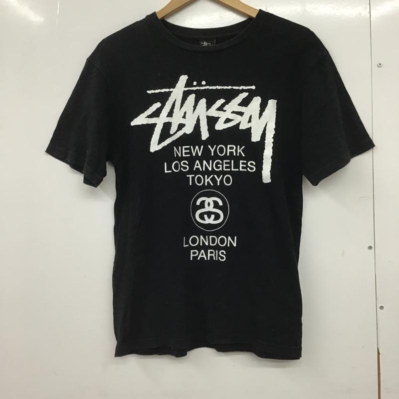 ステューシー STUSSY Tシャツ 半袖 半袖カットソー プリントTシャツ クルーネックカットソー S ロゴ、文字 黒 / ブラック / black メンズ USED 古着 中古 10161610